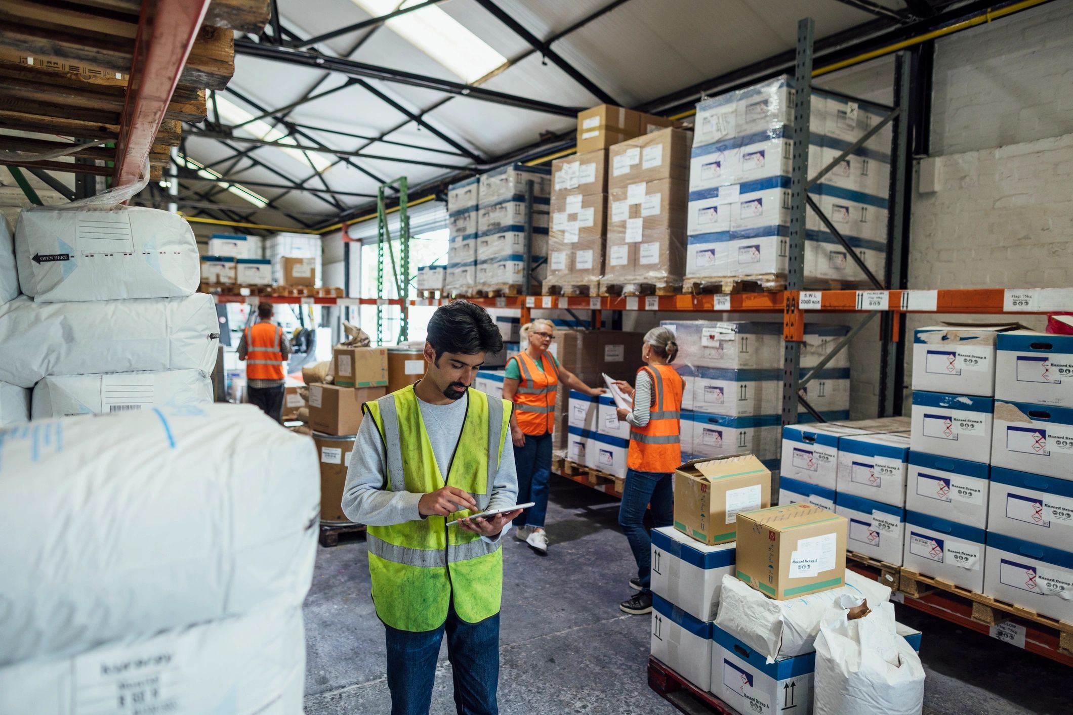 Warehouse professional managing ecommerce inventory